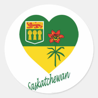 Saskatchewanフラグハート(名前) ラウンドシール