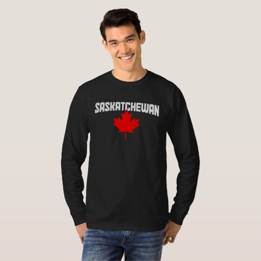 Saskatchewan Maple Leaf Canada Canadian Flag Pride Tシャツ (正面フル)