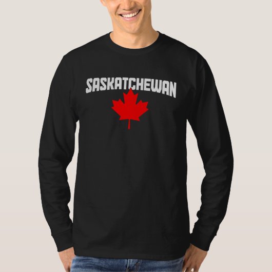 Saskatchewan Maple Leaf Canada Canadian Flag Pride Tシャツ (正面)