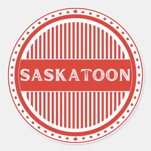 Saskatoon City Pride Emblem – Canadian Identity ラウンドシール (正面)