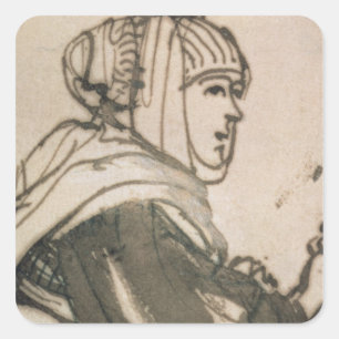 Saskia 1634年のポートレート スクエアシール