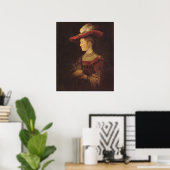 Saskia in a Red Hat ポスター (ホームオフィス)