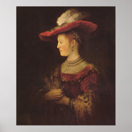 Saskia in a Red Hat ポスター