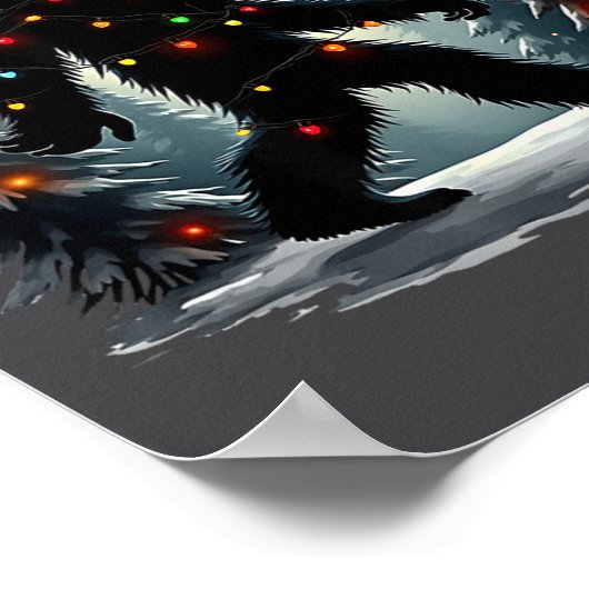 Sasquatch 67 Santa Bigfoot Christmas Tree Funny  ポスター (角)