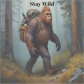 Sasquatch Bigfoot laptop Custom-Cut Vinyl Sticker シール (正面)