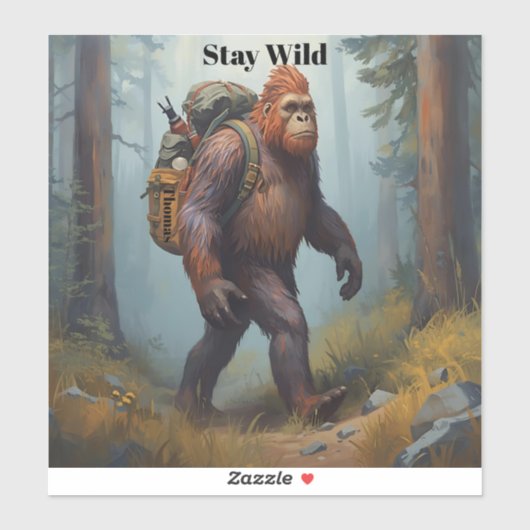 Sasquatch Bigfoot laptop Custom-Cut Vinyl Sticker シール (シート)