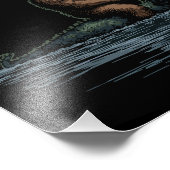 Sasquatch Bigfoot Rides Loch Monster フォトプリント (角)