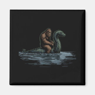 Sasquatch Bigfoot Rides Loch Monster マグネット
