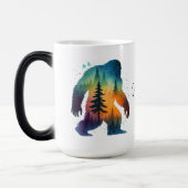 Sasquatch Bigfoot Watercolor Personalized Name Mug モーフィングマグカップ (左)