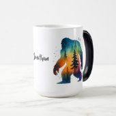 Sasquatch Bigfoot Watercolor Personalized Name Mug モーフィングマグカップ (正面右)
