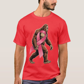 Sasquatch Breast Cancer Pink Ribbon Support Men Bo Tシャツ