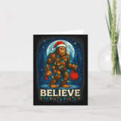 Sasquatch Christmas Lights Holiday Believe  カード (正面)