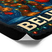 Sasquatch Christmas Lights Holiday Believe  ポスター (角)