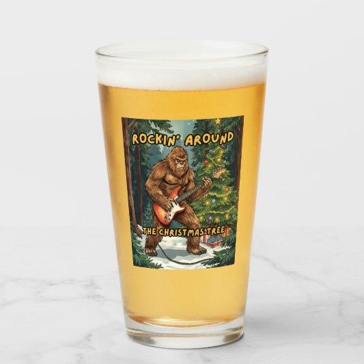 Sasquatch Guitar Rockin' Around Christmas Tree タンブラーグラス (ドリンク正面)