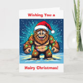 Sasquatch  Humor and Pun Personalized Christmas カード (正面)