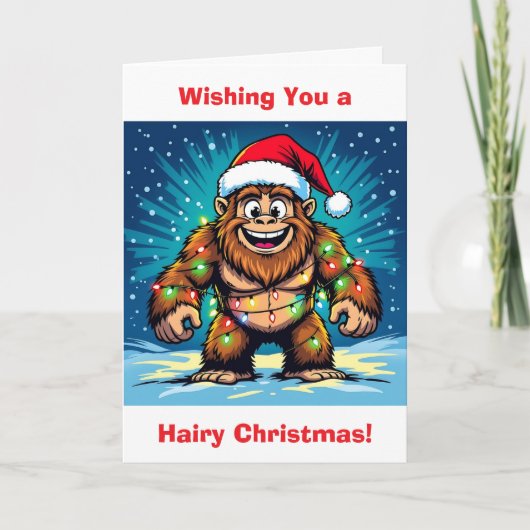 Sasquatch  Humor and Pun Personalized Christmas カード (正面)