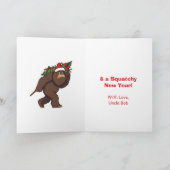 Sasquatch Humor and Pun Personalized Christmas カード (内部)