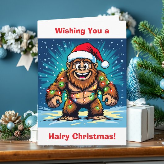 Sasquatch Humor and Pun Personalized Christmas カード