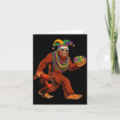 Sasquatch Mardi Gras Bigfoot Parade Beads King Cak カード (正面)