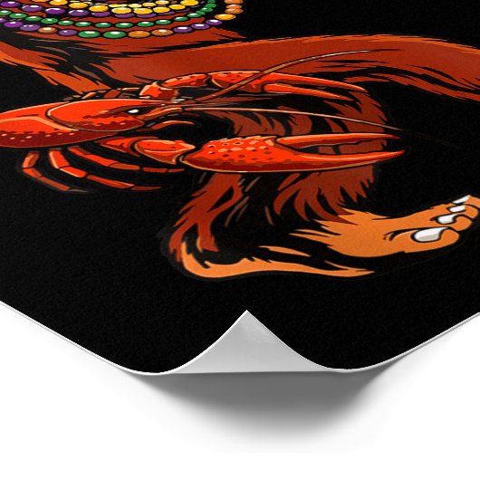 Sasquatch Mardi Gras Bigfoot Parade Beads King Cak ポスター (角)