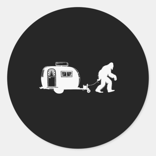 Sasquatch Rv Motorhome Camng Bigfoot Campervan Fun ラウンドシール (正面)
