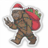 Sasquatch Santa: Funny Bigfoot Christmas Holiday シール (正面)