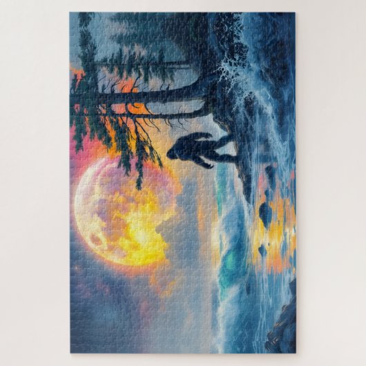 Sasquatch Standing on an Ocean Shore ジグソーパズル (縦)