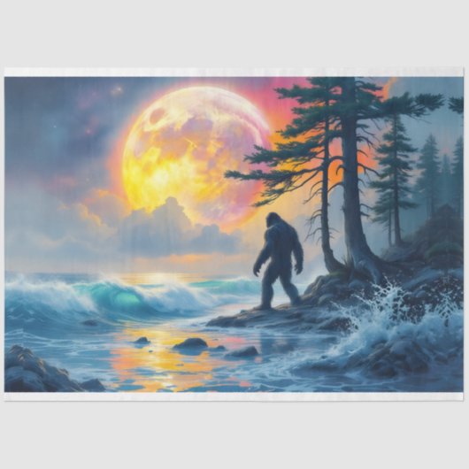 Sasquatch Standing on an Ocean Shore 薄葉紙 (正面)
