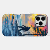 Sasquatch Standing on an Ocean Shore iPhoneケース (裏面横)