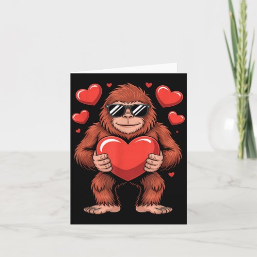Sasquatch Valentine's Day - Bigfoot Heart Sungles  カード (正面)