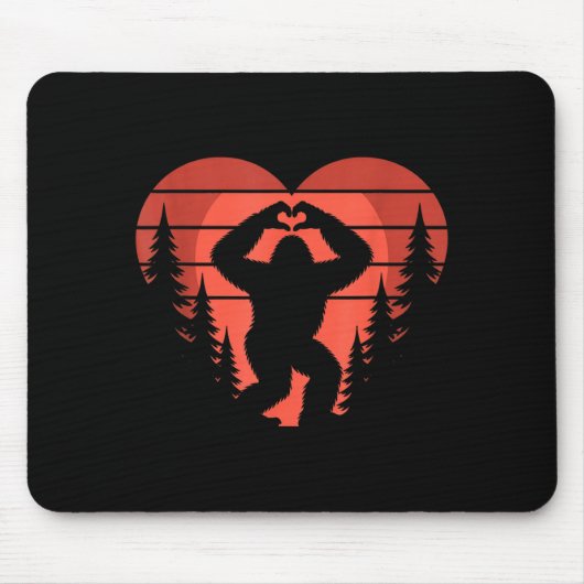 Sasquatch Valentine's Day - Bigfoot Heart Sungles  マウスパッド (正面)