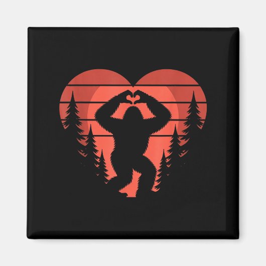 Sasquatch Valentine's Day - Bigfoot Heart Sungles  マグネット (正面)