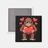 Sasquatch Valentine's Day - Bigfoot Heart Sungles  マグネット (正面/裏面)