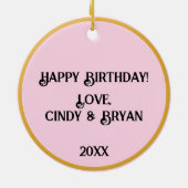 Sassy誕生ユーモアのある名 セラミックオーナメント (裏面)