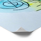 Sassy-お洒落Geometric Waterの色 ポスター (角)