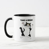 Sassy Black Cat Coffee Mug – Take a Break Reminder マグカップ (左)