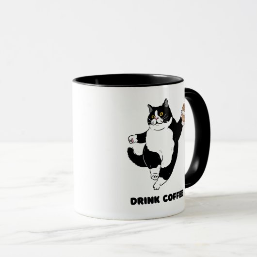 Sassy Black Cat Coffee Mug – Take a Break Reminder マグカップ (正面右)