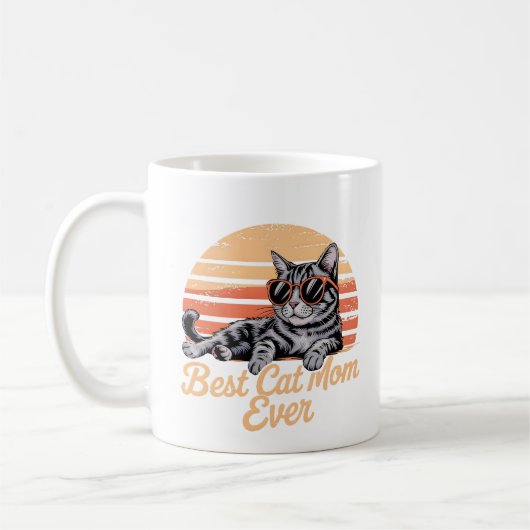 Sassy Cat Mom Mug - Chill Cat Mug コーヒーマグカップ (左)