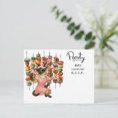 Sassy Cat Selfie at Party Invitation  ポストカード (スタンド正面)