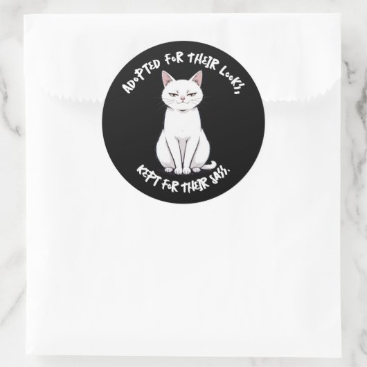 Sassy Cat Sticker ラウンドシール (バッグ)