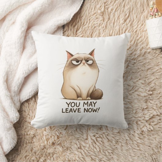 🙀 Sassy Cat Throw Pillow 🚪🐾 クッション (ブランケット)