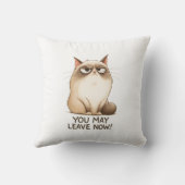 🙀 Sassy Cat Throw Pillow 🚪🐾 クッション (裏面)