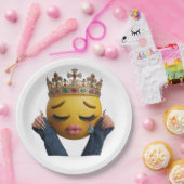 Sassy Crying Emoji Party Balloon - Dramatic Birthd ペーパープレート (パーティー)