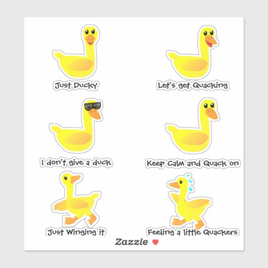 Sassy Cute Sarcastic Duck Humor シール (シート)