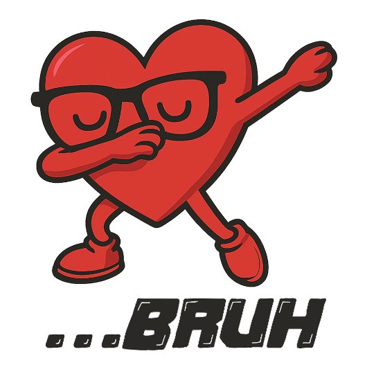 Sassy Dabbing Heart “…BRUH” 面白い女性用Tシャツ Tシャツ