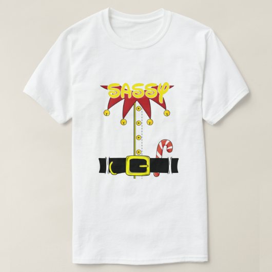 Sassy Elf Matching Family Christmas Party Pajama O Tシャツ (デザイン正面)