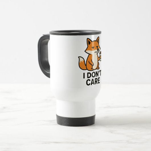 Sassy Fox with a Mug トラベルマグ (正面左)