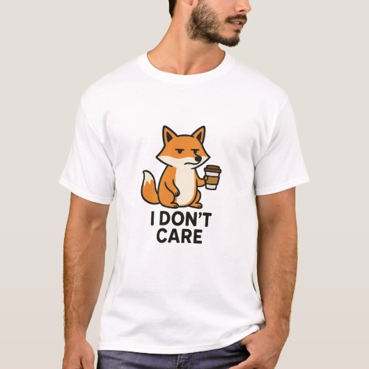 Sassy Fox with Coffee Mug Tシャツ (正面)