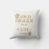 Sassy Gold Typography with Floral Bows クッション (裏面)