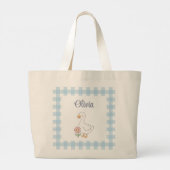 Sassy Goose Blue Gingham Tote Bag ラージトートバッグ (裏面)
